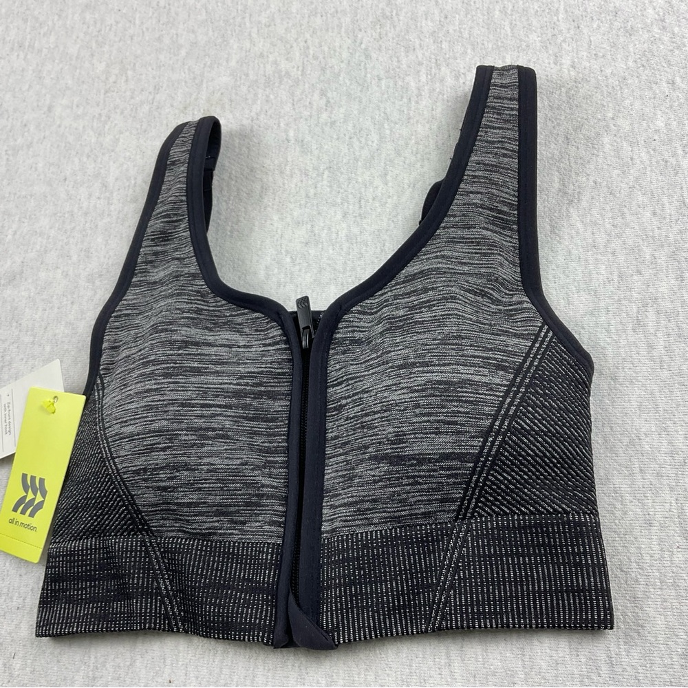ALL IN MOTION MEDIUM SUPPORT WOMEN’S SEAMLESS FRONT ZIP CLOSURE BRA SIZE:SMALL - Picture 2 of 11
